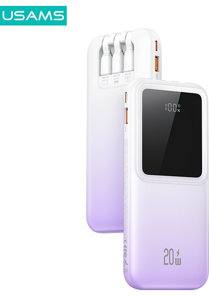 CD193 10000 Mah Powerbank | Pd 20W + Qc3.0 Hızlı Şarj | 3 Dahili Kablolu | 3 Çıkışlı | Dijital Ekranlı Taşınabilir Şarj Cihazı fiyatları