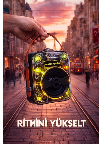 Işıklı Bluetooth Hoparlör Ses Bombası – USB / Sd Kart / Aux / Fm Radyo / Tws Destekli