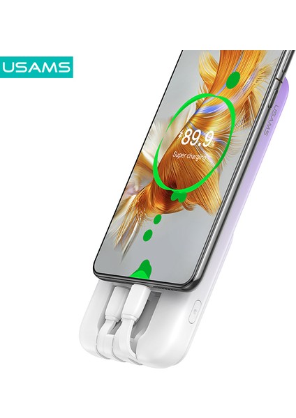 CD193 10000 Mah Powerbank | Pd 20W + Qc3.0 Hızlı Şarj | 3 Dahili Kablolu | 3 Çıkışlı | Dijital Ekranlı Taşınabilir Şarj Cihazı