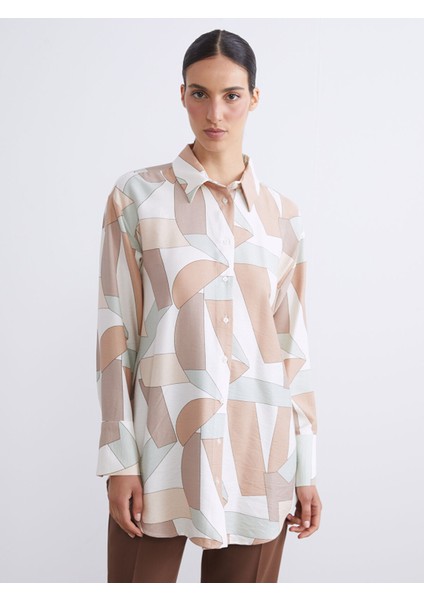 Yeni Sezon Desenli Kadın Gömlek Tunik