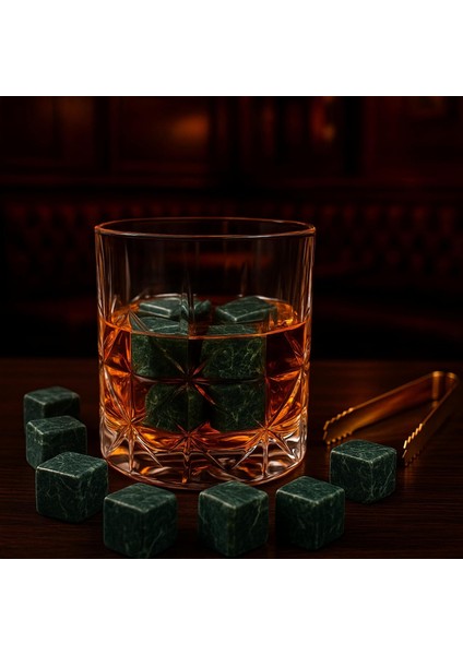 330 cc Paris Serisi Büyük Kadeh Viski Bardağı ve 4 Adet Viski Taşı Hediyeli