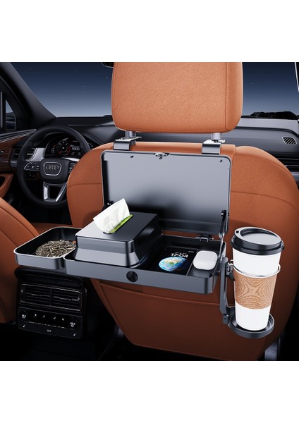Araç Arka Koltuk Tepsi Rafı ve Bardak Tutucu – K255 Çok Amaçlı Organizer modelleri