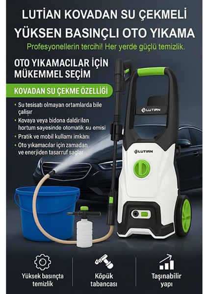 Lutian LT518 1600W 130 Bar Yüksek Basınçlı Araba Yıkama Makinesi fiyatları