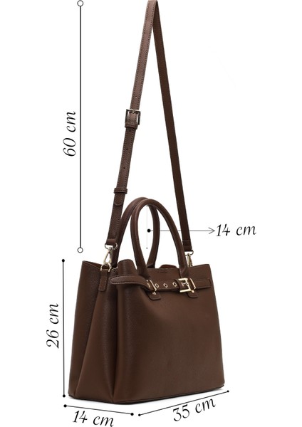 Kadın Kahverengi Uzun Askılı Klasik Kol Çantası 25WBD2751FT fiyatları