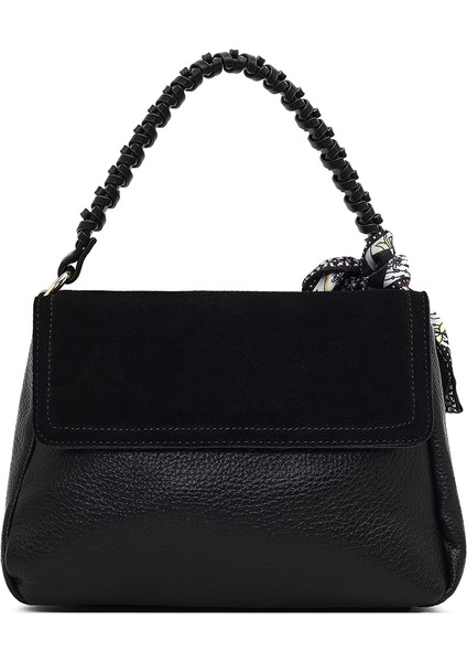Kadın Siyah Uzun Askılı Süet Deri Omuz Çantası 25WBD253314 modelleri