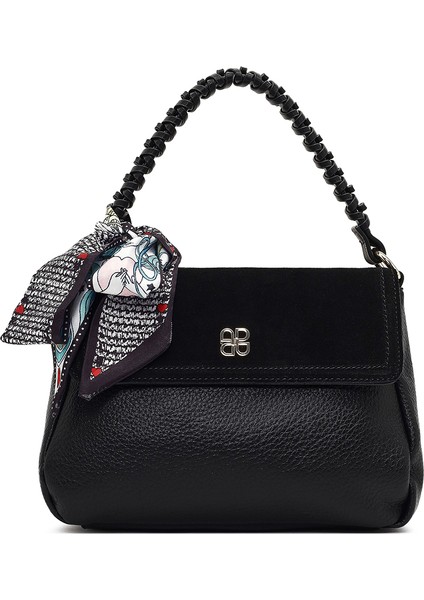 Kadın Siyah Uzun Askılı Süet Deri Omuz Çantası 25WBD253314 fırsatları