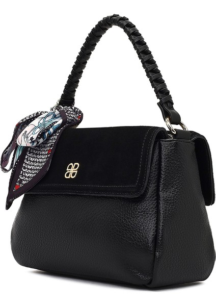 Kadın Siyah Uzun Askılı Süet Deri Omuz Çantası 25WBD253314 indirimleri