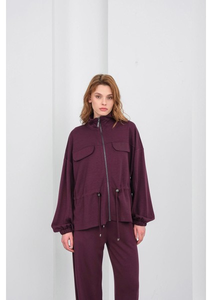 Mürdüm Kadın Boydan Fermuarlı Dik Yakalı Premium Modal Alt-Üst Takım fiyatları