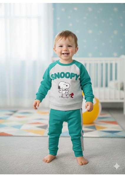 Erkek Bebek Snoopy Baskılı 2 Li Takım