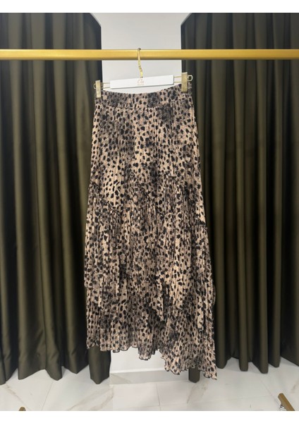 5475 Viola Parçalı Kırıştırma Etek