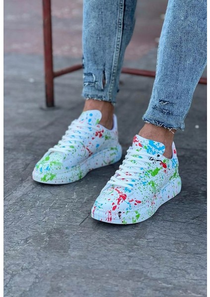 Yeşil Boyalı Erkek Casual Ayakkabı
