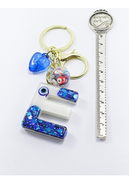 Renkli Epoksi E Harfi Anahtarlık, Hediyelik Nazarlı Çanta Süsü indirimleri