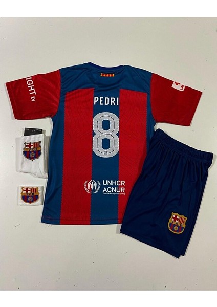 F.c B.a.r.c.e.l.o.n.a 2023-24 Sezon Pedri Iç Saha Çocuk Forması 4'lü Set (Armalı) modelleri