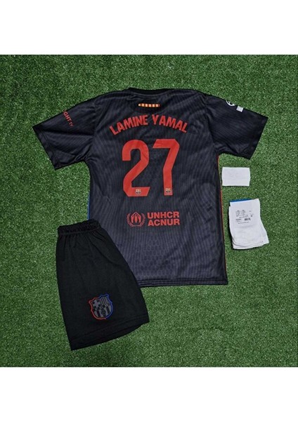 F.c B.a.r.c.e.l.o.n.a 2024/25 Yeni Sezon Lamine Yamal Deplasman Çocuk Forması (27)