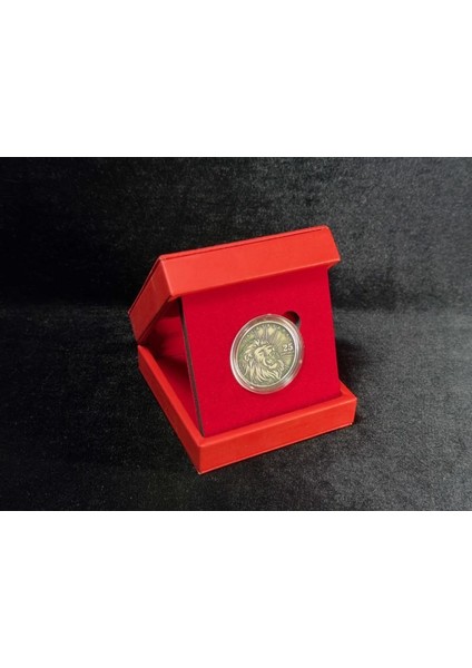 Galatasaray – 25. Şampiyonluk Özel Deri Kutulu Hatıra Para Gümüş/okside Sikkesi (Darphane, 925 Ayar)