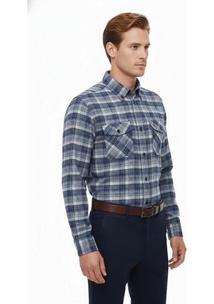 Erkek Kışlık Çift Cep Kapaklı Gömlek BGL-ST04932 modelleri