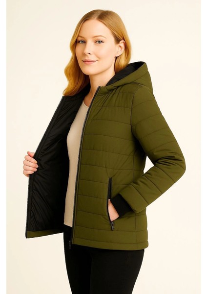 Şişme Kapüşonlu Fermuarlı Mont Su Itici Kapitone Astarlı Kumaş Cepli Kışlık Rahat Kalıp - fiyatları