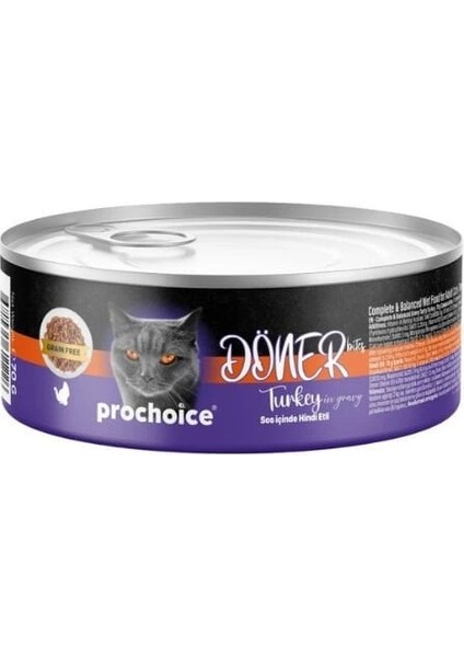 Prochoice Döner Bites Sos Içinde Hindili Yetişkin Konserve Kedi Maması 70 gr 1 Adet