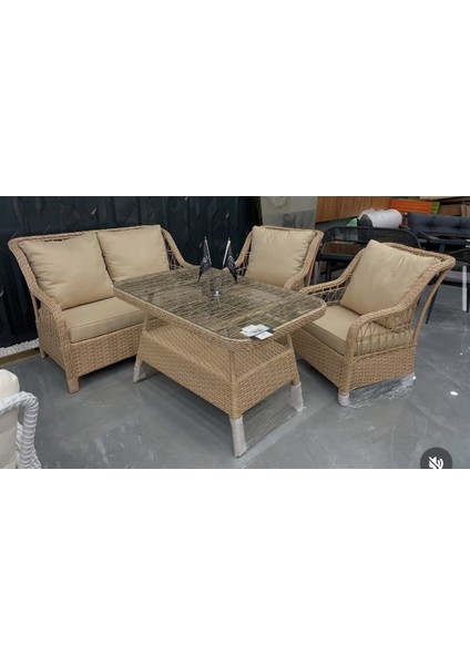 FIRSAT Sarov Premıum Aluminium + Sentetik Rattan Takım Nobles Concept Since1983