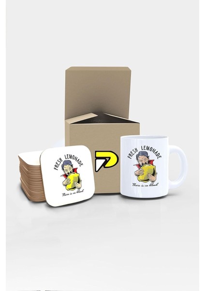 Fresh Lemonade Vampir Komik Tasarımlı Baskılı Kupa Bardak Seti, Eğlenceli Özel Hediye Mug