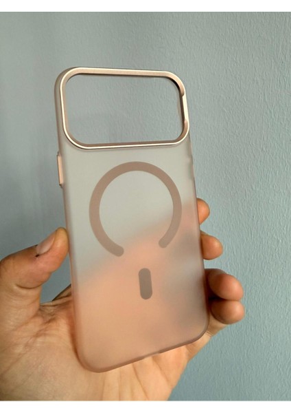 iPhone 17 Pro Max Magsafe Şeffaf Turuncu Mika Kılıf Kamera