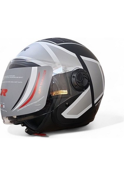 Kask Çenesiz 230 Ece 22/06 Belgeli Siyah Grafik
