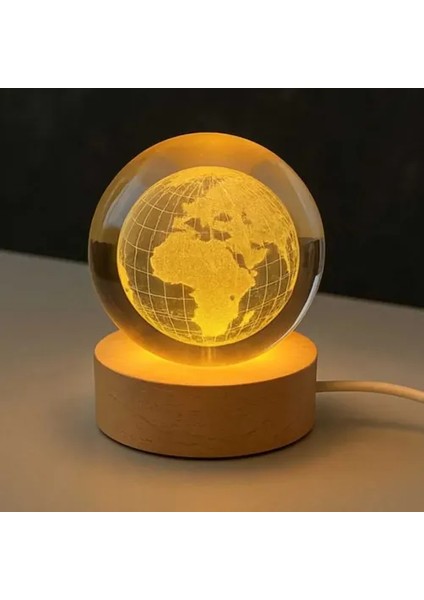 Dekoratif Dünya Tasarımlı Işıklı Cam Küre modelleri