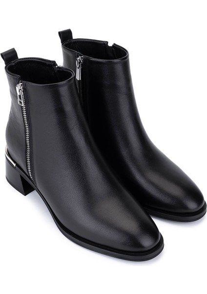 Kadın Hakiki Deri Siyah Deri Topuklu Bot 488 4001 Bn Bot SK25-26 Sıyah Dr fiyatları