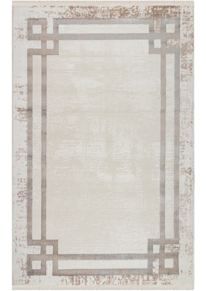 Glory Vl Saçaklı Modern Dokuma Halı Oturma Odası Salon Mutfak Halısı Krem Gold T1A fiyatları