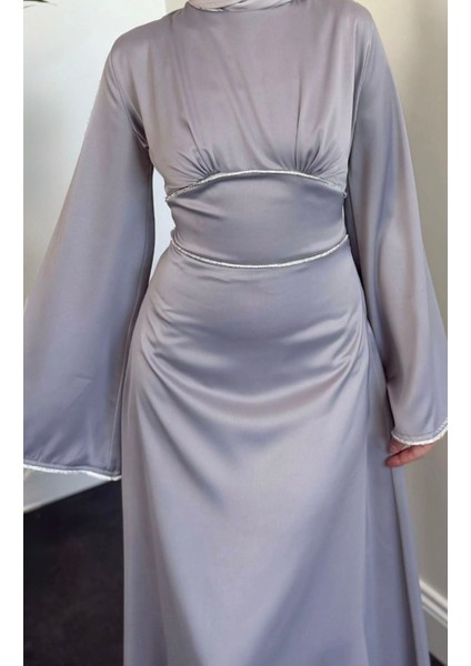 Manşeti ve Bel Taş Işlemeli Saten Abiye fiyatları