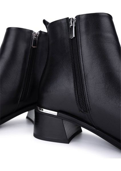 Kadın Hakiki Deri Siyah Deri Topuklu Bot 488 4001 Bn Bot SK25-26 Sıyah Dr indirimleri