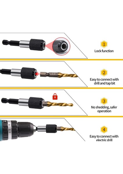 13 Parça Titanyum Kombine Kılavuz Ucu Seti Diş Açma Delme Için Kılavuz Çekme ve Uç Seti fırsatları