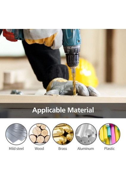 13 Parça Titanyum Kombine Kılavuz Ucu Seti Diş Açma Delme Için Kılavuz Çekme ve Uç Seti