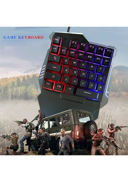 Tek Elle Kullanım Oyun Klavyesi – 35 Tuşlu Ergonomik Tasarım, Gökkuşağı LED Arka Işık, Taşınabilir Oyun Modu, Kol Destekli Rahat Kullanım, Windows/android/ios ile Uyumlu | G7 modelleri