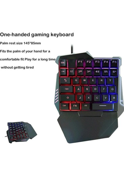 Tek Elle Kullanım Oyun Klavyesi – 35 Tuşlu Ergonomik Tasarım, Gökkuşağı LED Arka Işık, Taşınabilir Oyun Modu, Kol Destekli Rahat Kullanım, Windows/android/ios ile Uyumlu | G7 indirimleri