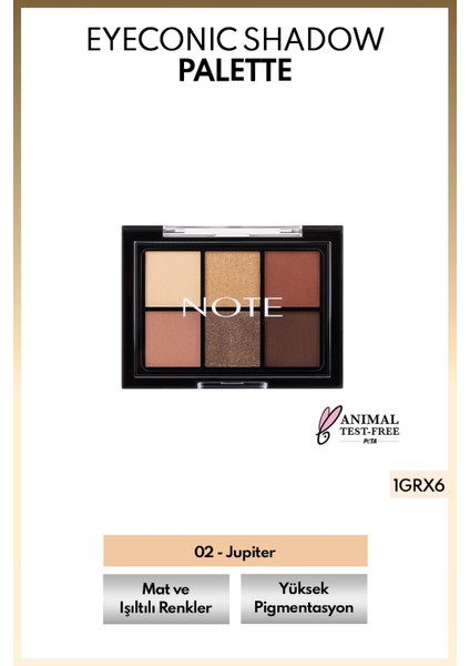 Eyeconic Eyeshadow Palette Mat ve Işıltılı Toz Göz Far Paleti - 02 Jupiter