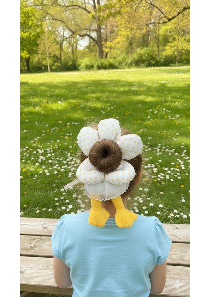 Sarı Tüllü Topuz Tokası