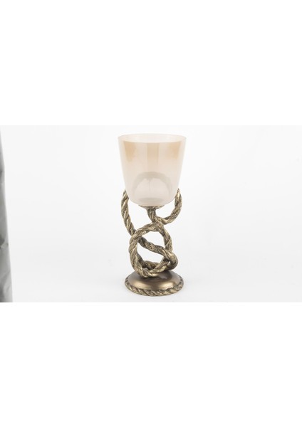 Bronz Halat Ayaklı Dekoratif Mumluk 30X13 cm