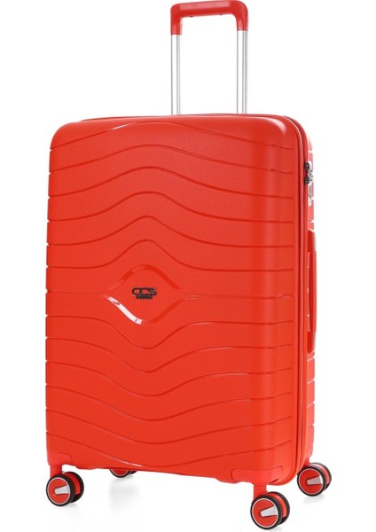 Bagist 5242 Polipropilen Körüklü Battal Boy Valiz + Körüklü Orta Boy Valiz + Makyaj Çantası 3 Lü Set indirimleri