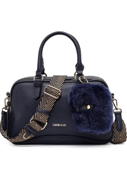 Kadın Lacivert Uzun Askılı Aksesuarlı Kol Çantası 25WBD2551FT