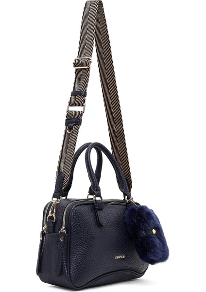 Kadın Lacivert Uzun Askılı Aksesuarlı Kol Çantası 25WBD2551FT