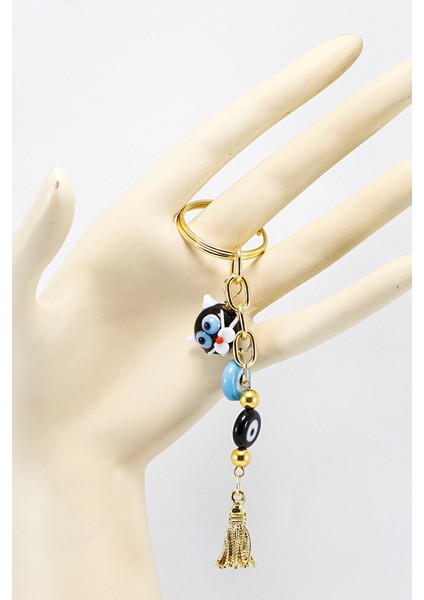 El Yapımı Cam Nazar Boncuklu Sevimli Kedicikli Anahtarlık, Hediyelik Anahtarlık modelleri