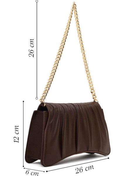 Kadın Kahverengi Zincir Askılı Klasik Omuz Çantası 25ABD270018 fiyatları