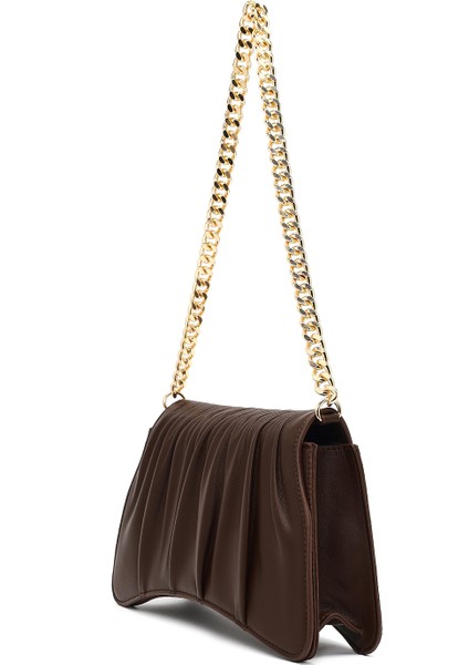 Kadın Kahverengi Zincir Askılı Klasik Omuz Çantası 25ABD270018