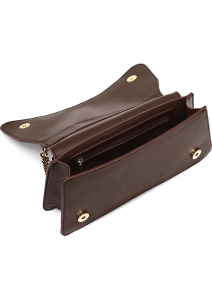 Kadın Kahverengi Zincir Askılı Klasik Omuz Çantası 25ABD270018