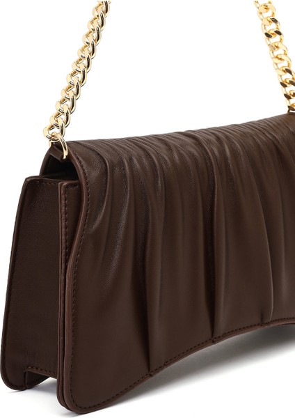 Kadın Kahverengi Zincir Askılı Klasik Omuz Çantası 25ABD270018