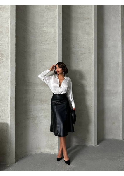 Komple Parçalı Deri Etek Siyah fiyatları