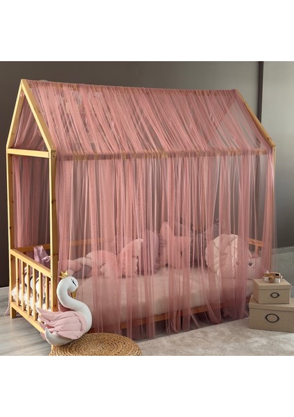 Gül Kurusu Çift Perdeli Montessori Yatak Cibinliği fiyatları