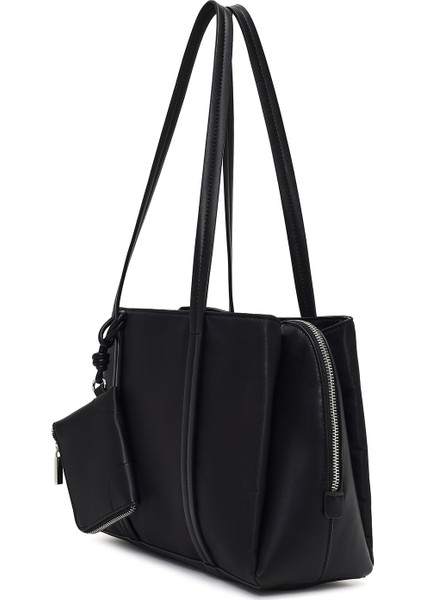 Kadın Siyah Aksesuarlı Klasik Omuz Çantası 25WBD274714 indirimleri