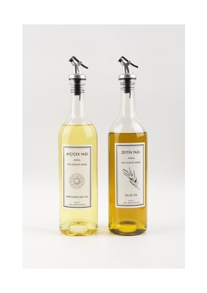 Dibi Çukur Şeffaf Cam Şişe 2&apos;li 750 ml Zeytinyağı Sıvıyağ Şişesi Yağdanlık Yağlık